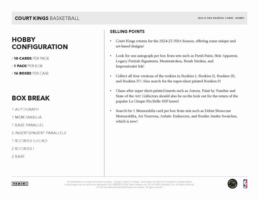 BREAK #486 - 2024-25 COURT KINGS HOBBY! - 10 SPOTTER