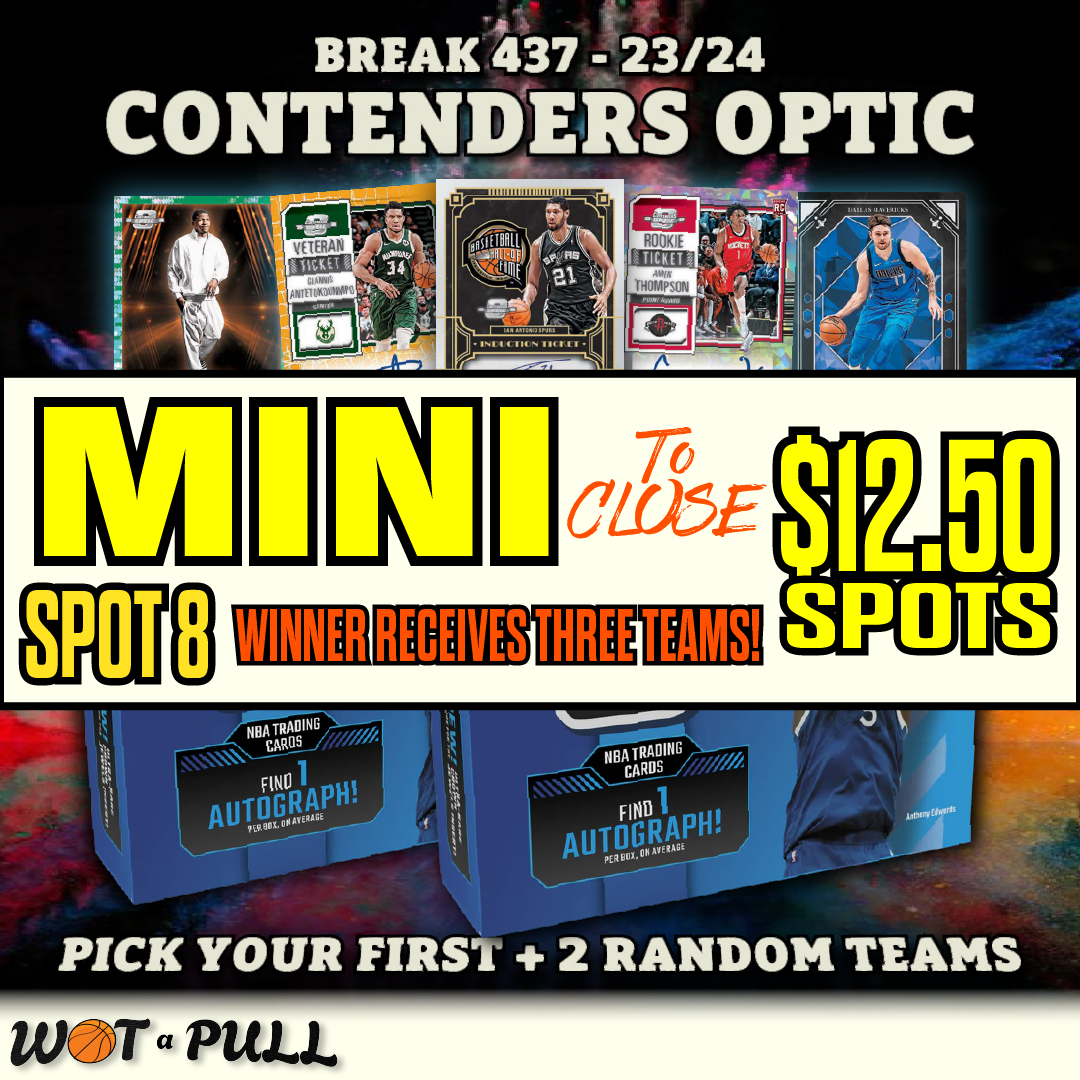 BREAK #437 - 2023-24 CONTENDERS OPTIC 2 BOXER MINI TO CLOSE FOR SPOT #8!
