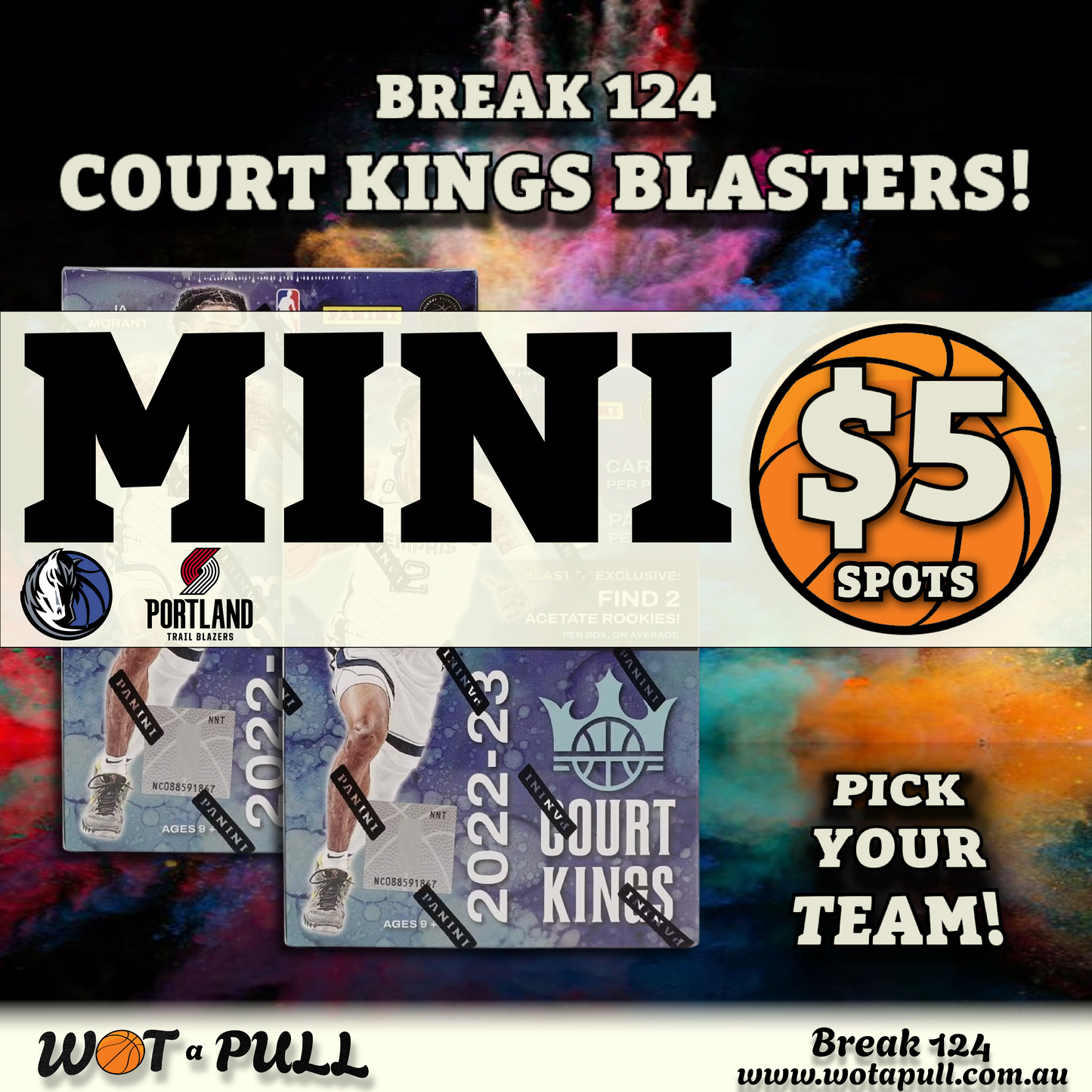 BREAK #124 2022-23 COURT KINGS BLASTERS! BLANK SLATE CHASING! CLOSING MINI FOR MAVERICKS AND BLAZERS!!