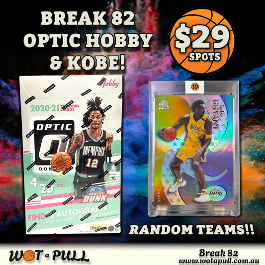 BREAK #82 2020-21 DONRUSS OPTIC HOBBY & THROW BACK KOBE!! RANDOM TEAMS!!