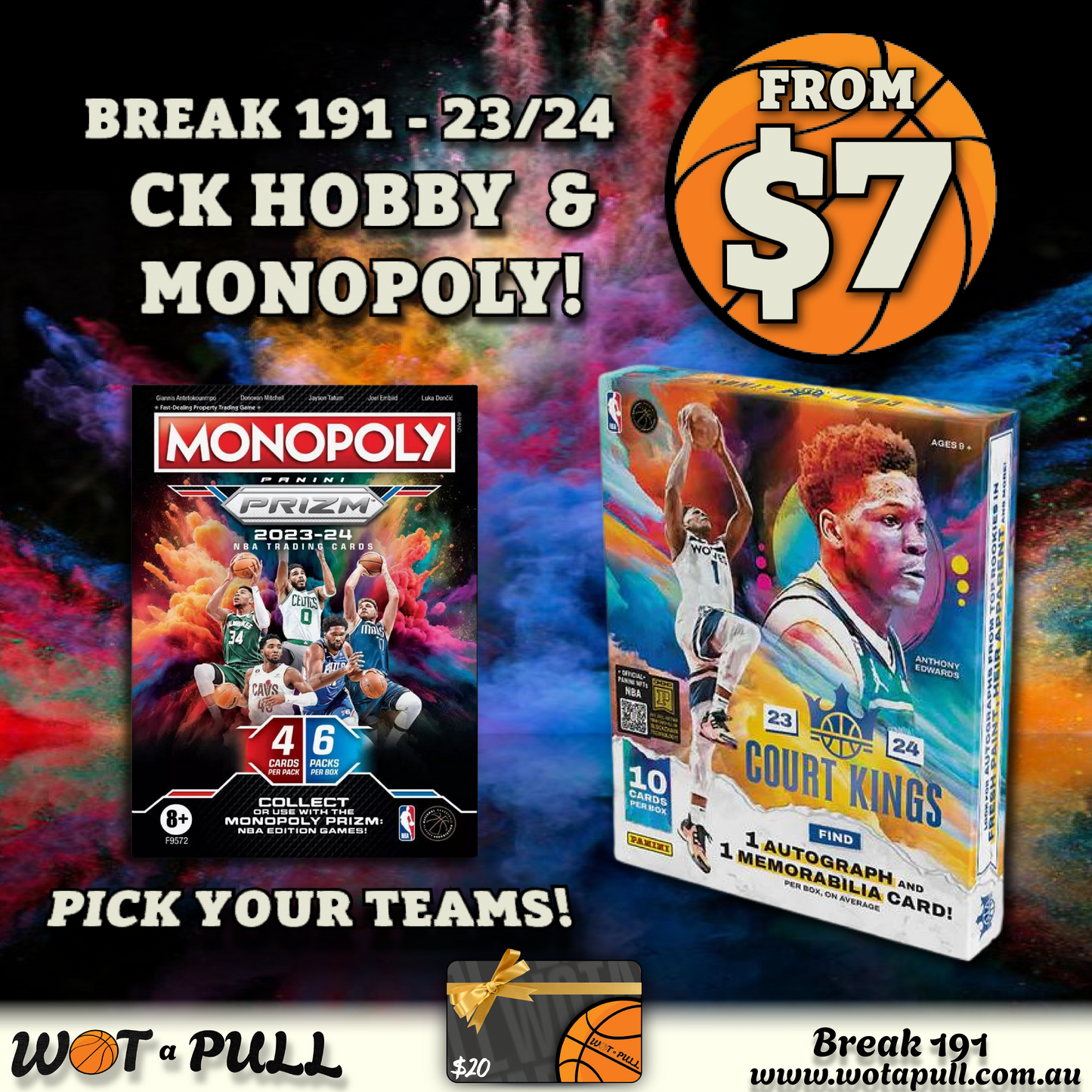 BREAK #191 2023-24 COURT KINGS HOBBY & MONOPOLY PRIZM!