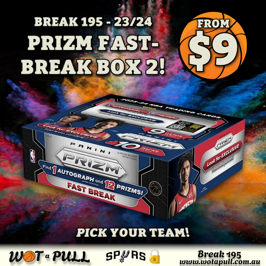 BREAK #195 2023-24 PRIZM FAST BREAK HOBBY BOX 2 SPURS LOCKED!