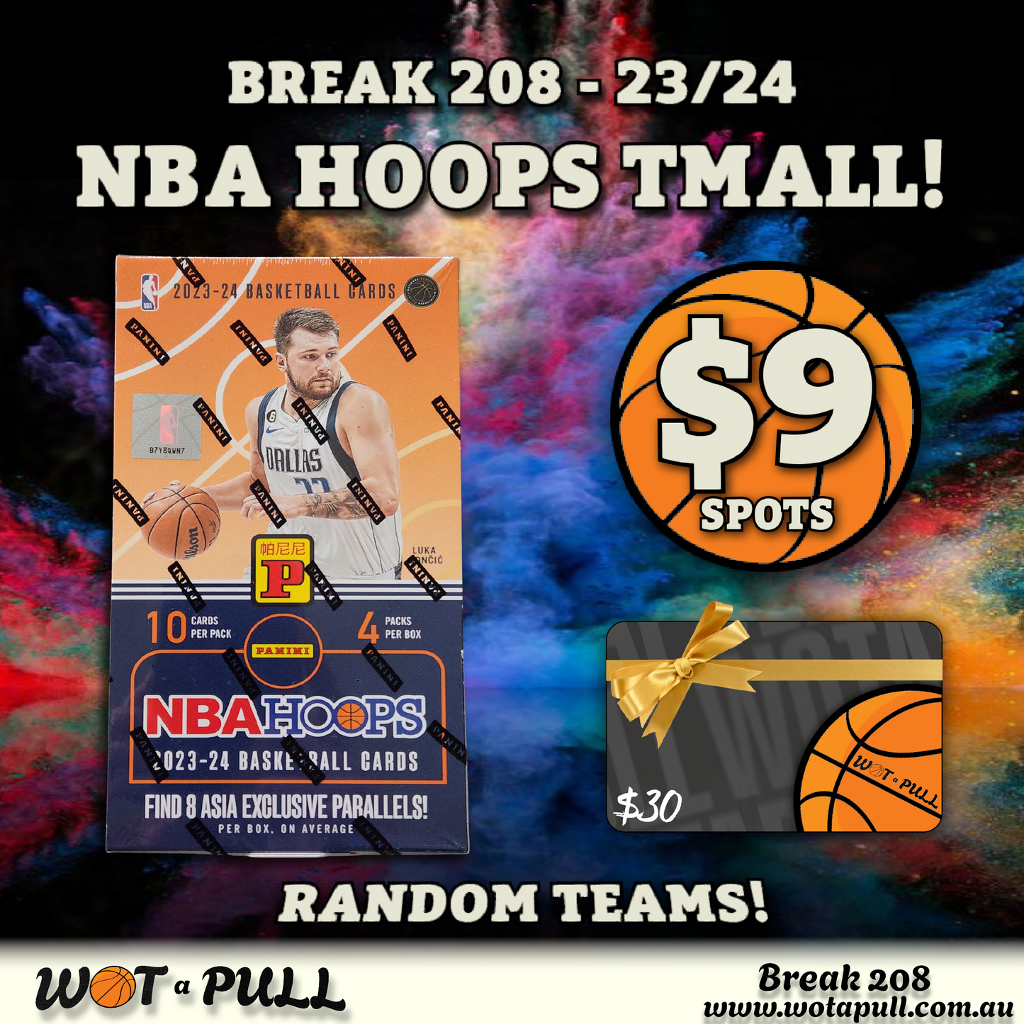 BREAK #208 2023-24 NBA HOOPS TMALL & $30 GIFT CARD!