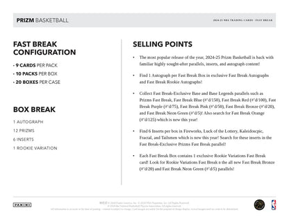 BREAK #535 - 2024-25 PRIZM FASTBREAK 10 SPOTTER!