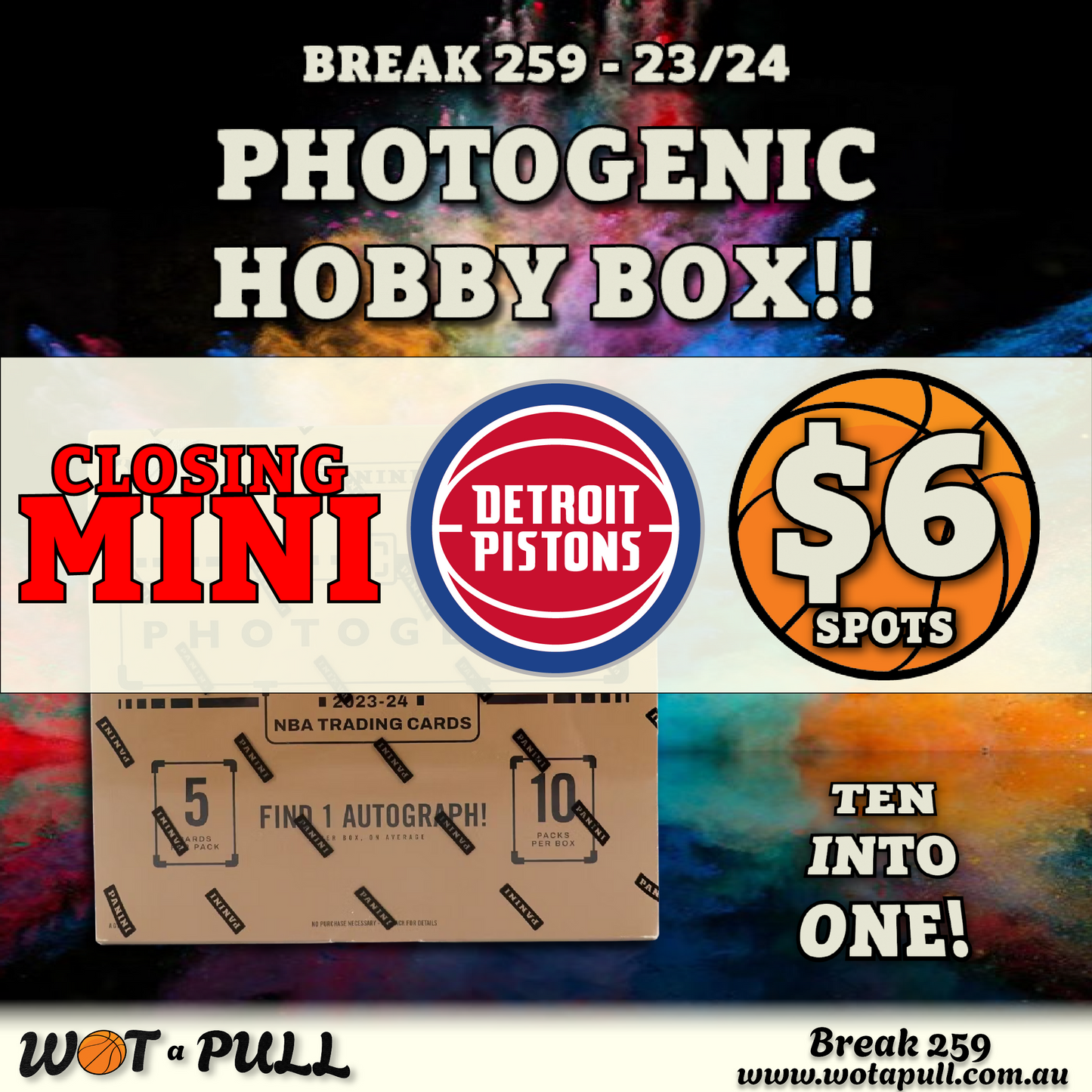 BREAK #259 2023-24 PHOTOGENIC HOBBY MINI FOR PISTONS TO CLOSE!