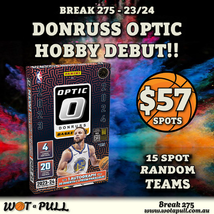 BREAK #275 2023-24 DONRUSS OPTIC HOBBY 15 SPOTTER!