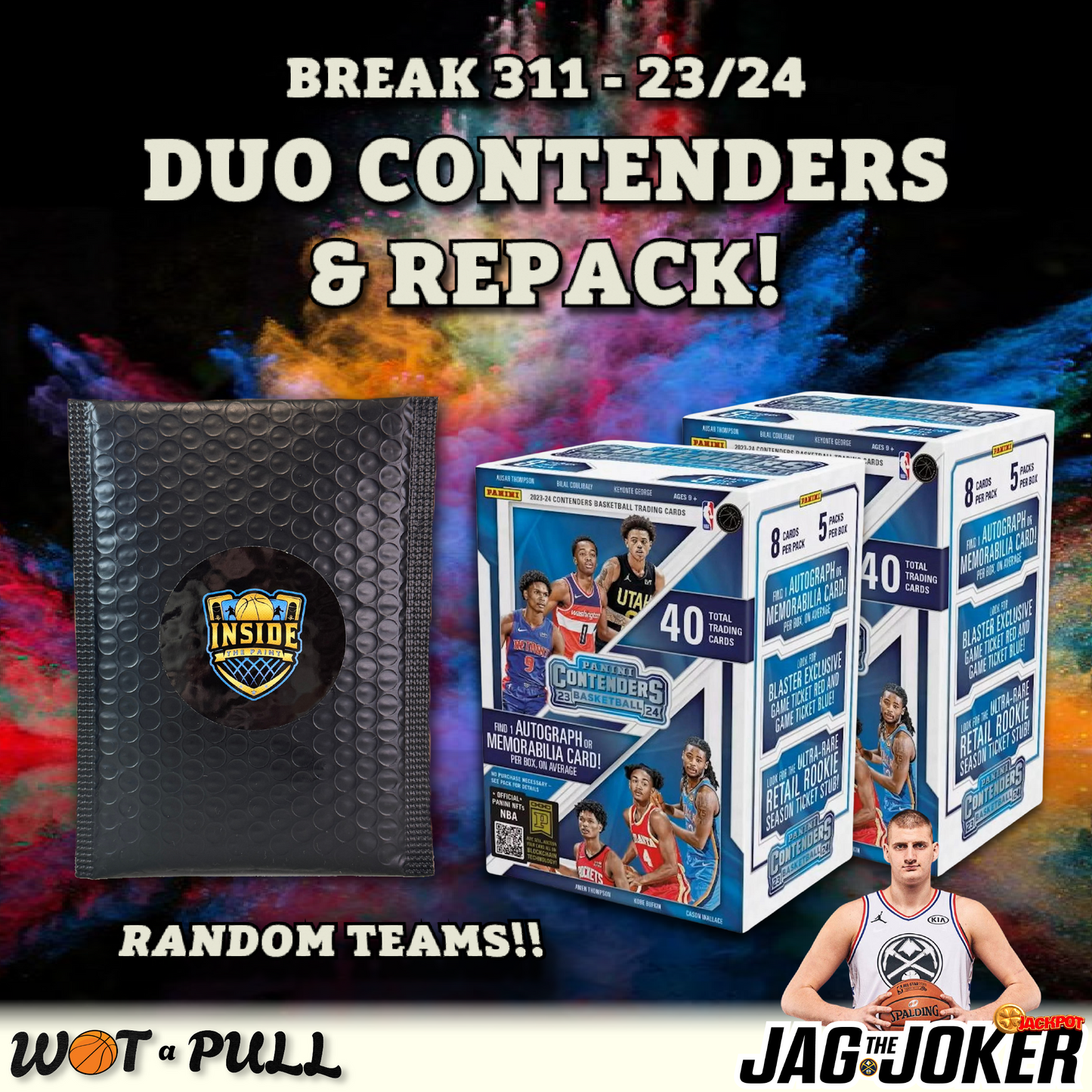 BREAK #311 - 2023-24 DUO CONTENDERS BLASTER & REPACK - RANDOM TEAMS!