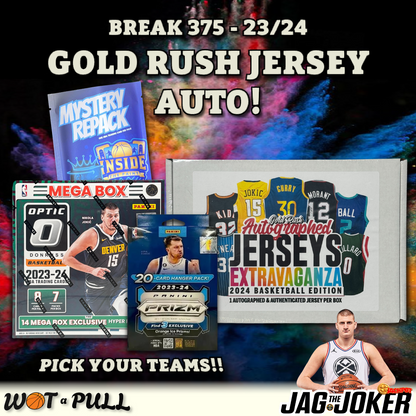 BREAK #375 - 2023-24 GOLD RUSH JERSEY AUTO!