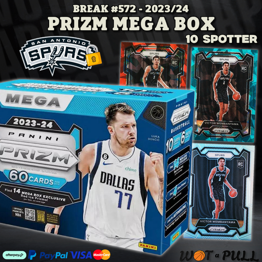 BREAK #572- 2023-24 Prizm Mega Box - CHASING WEMBY ROOKIES
