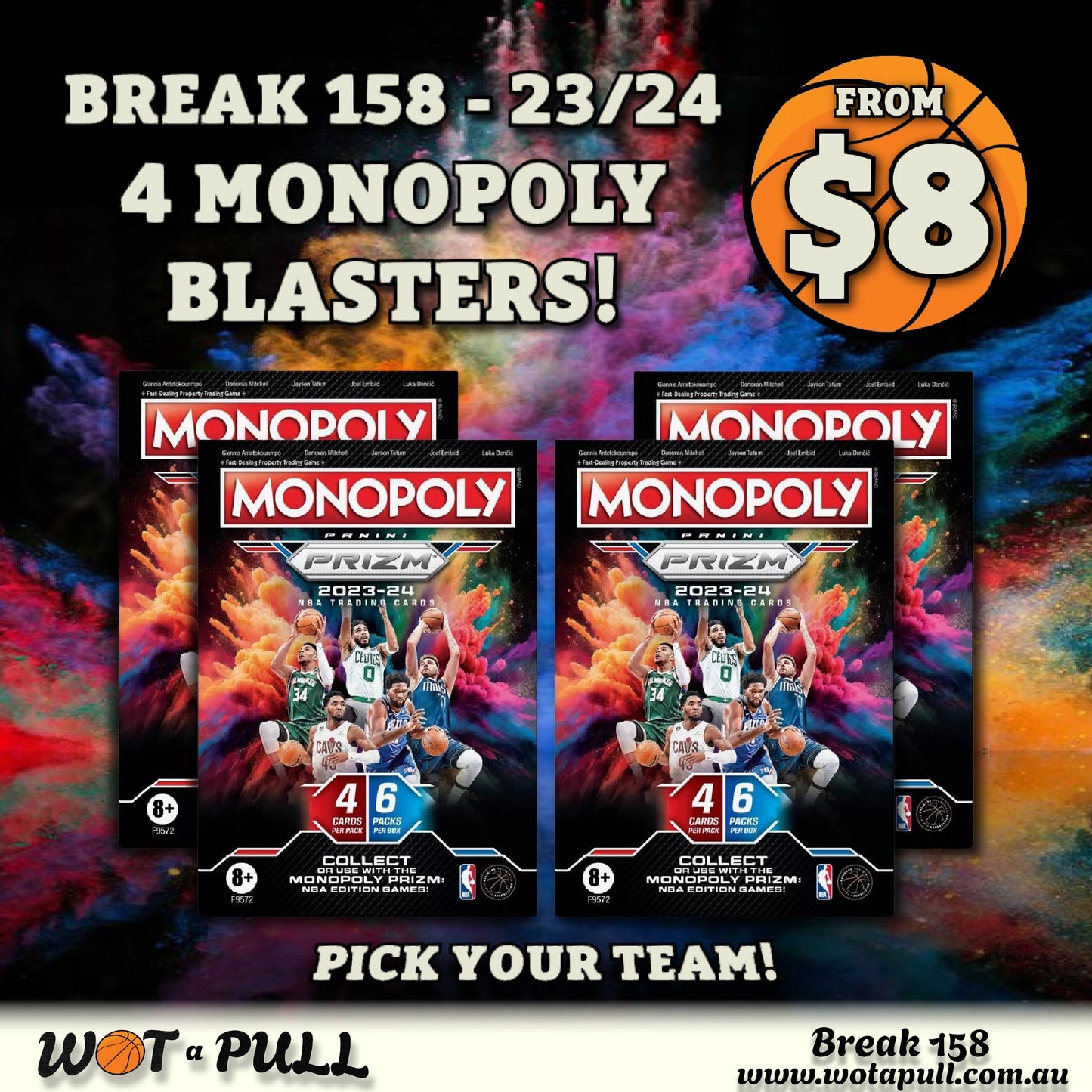 BREAK #158 2023-24 PRIZM MONOPOLY 4 BOX BREAK!