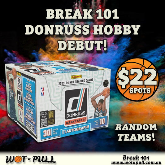 BREAK #101 2023-24 DONRUSS HOBBY DEBUT!!! $22 RANDOM TEAMS!